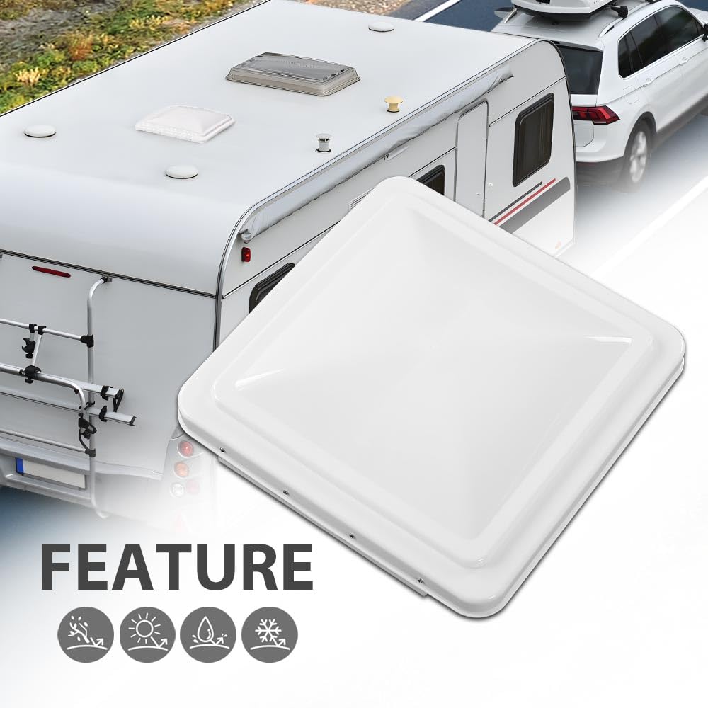 White 14" x 14" RV Roof Vent Cover 2 Pcs O645