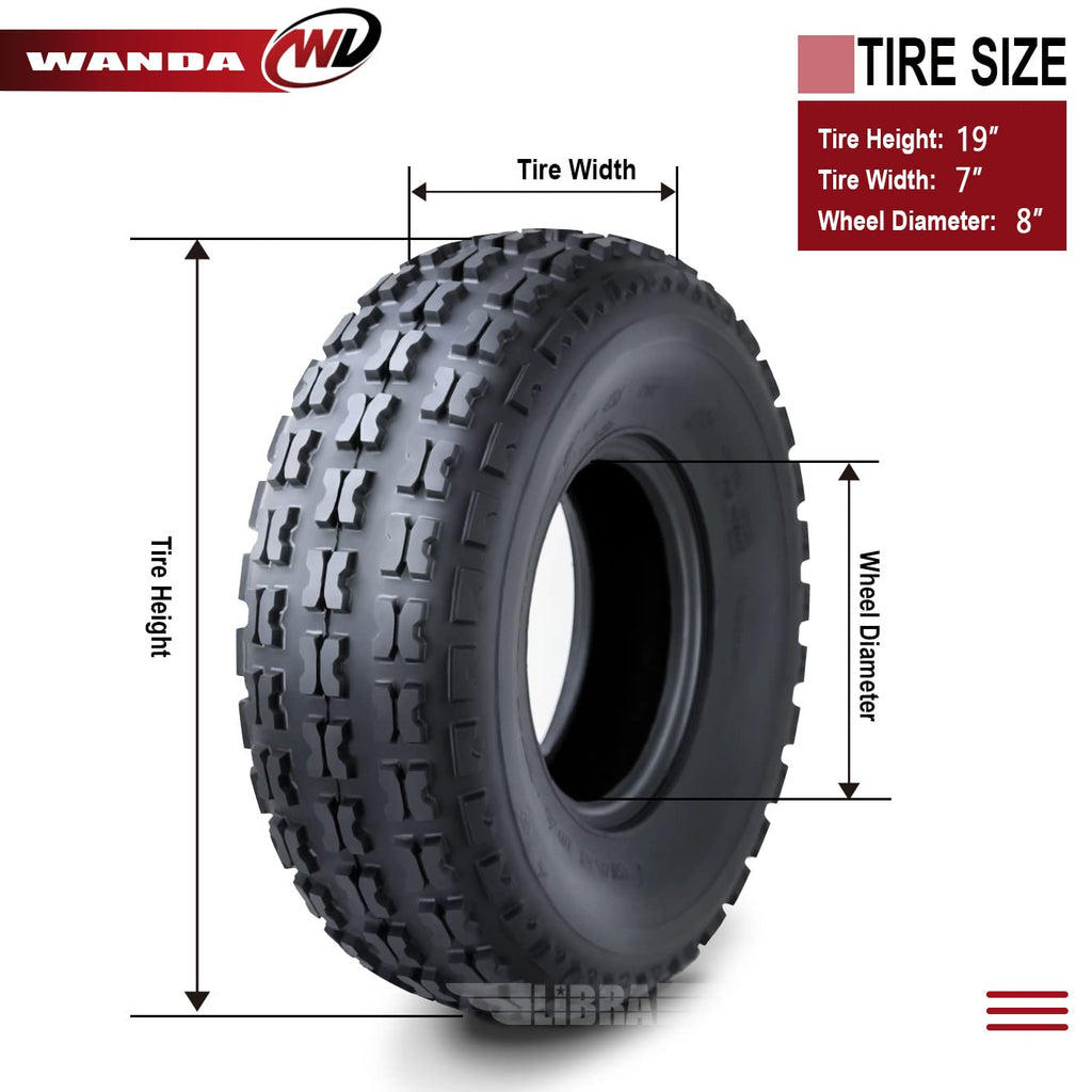 Set of 4 Sport ATV Tires 19x7-8 F7221