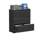 Black 3 Drawer Lockable Metal Lateral File Cabinet W239217