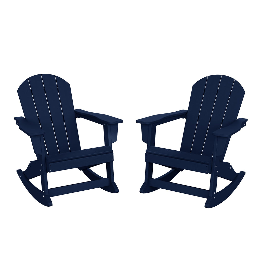 Navy Blue Poly Adirondack Chair Set of 2 W2095