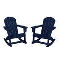 Navy Blue Poly Adirondack Chair Set of 2 W2095