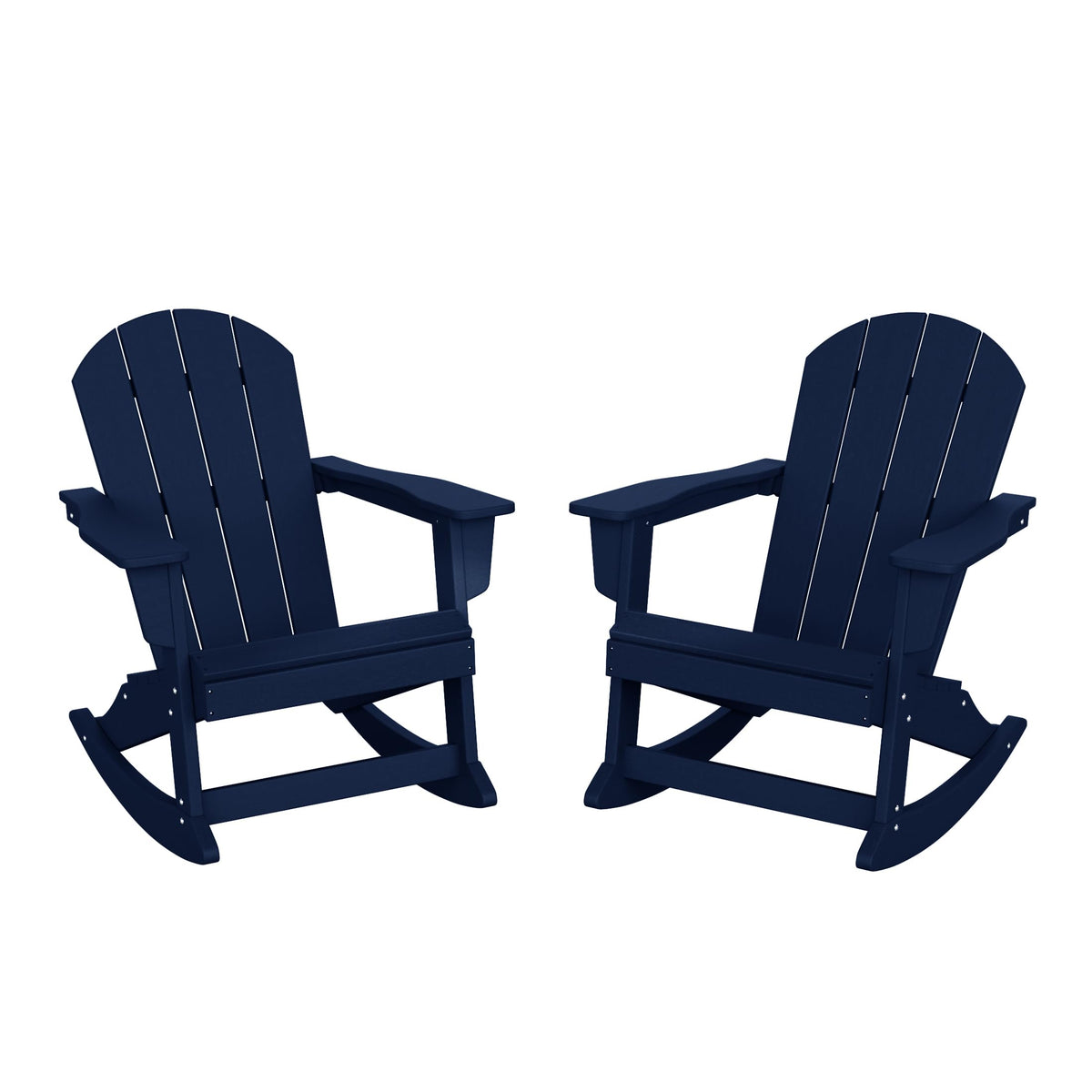 Navy Blue Poly Adirondack Chair Set of 2 W2095