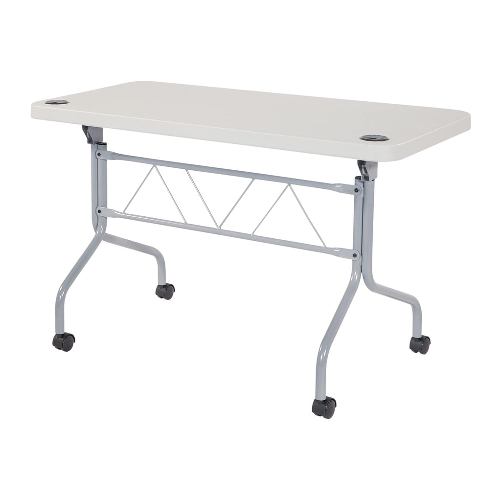Light Gray Resin Multipurpose Flip Training Table with Locking Casters L1152