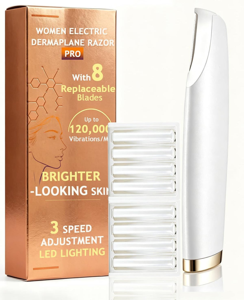 Dermaplane Razor with 9 Refill Blade N396
