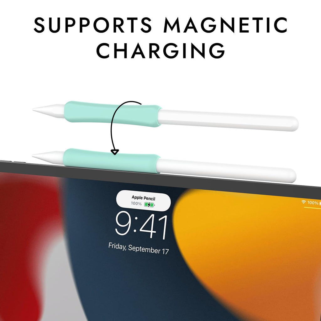 Silicone Grip Compatible with Apple Pencil 2nd Generation, USB-C & Pro (Purple/Pink/Yellow/Green) K909045