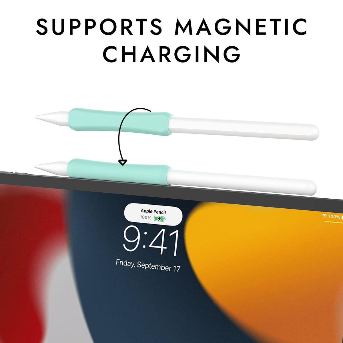 Silicone Grip Compatible with Apple Pencil 2nd Generation, USB-C & Pro (Purple/Pink/Yellow/Green) K909045