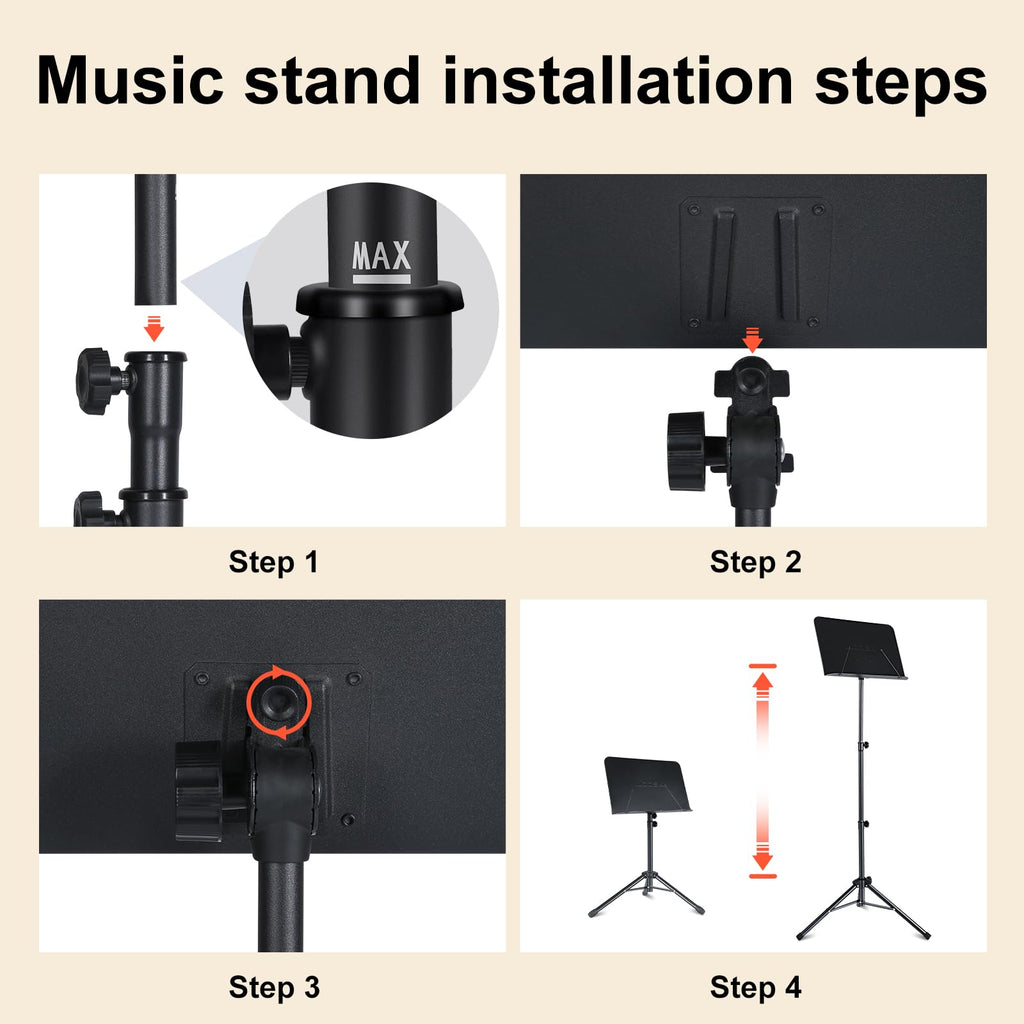Folding Sheet Music Stand and Desktop Book Stand with Carrying Bag L98525