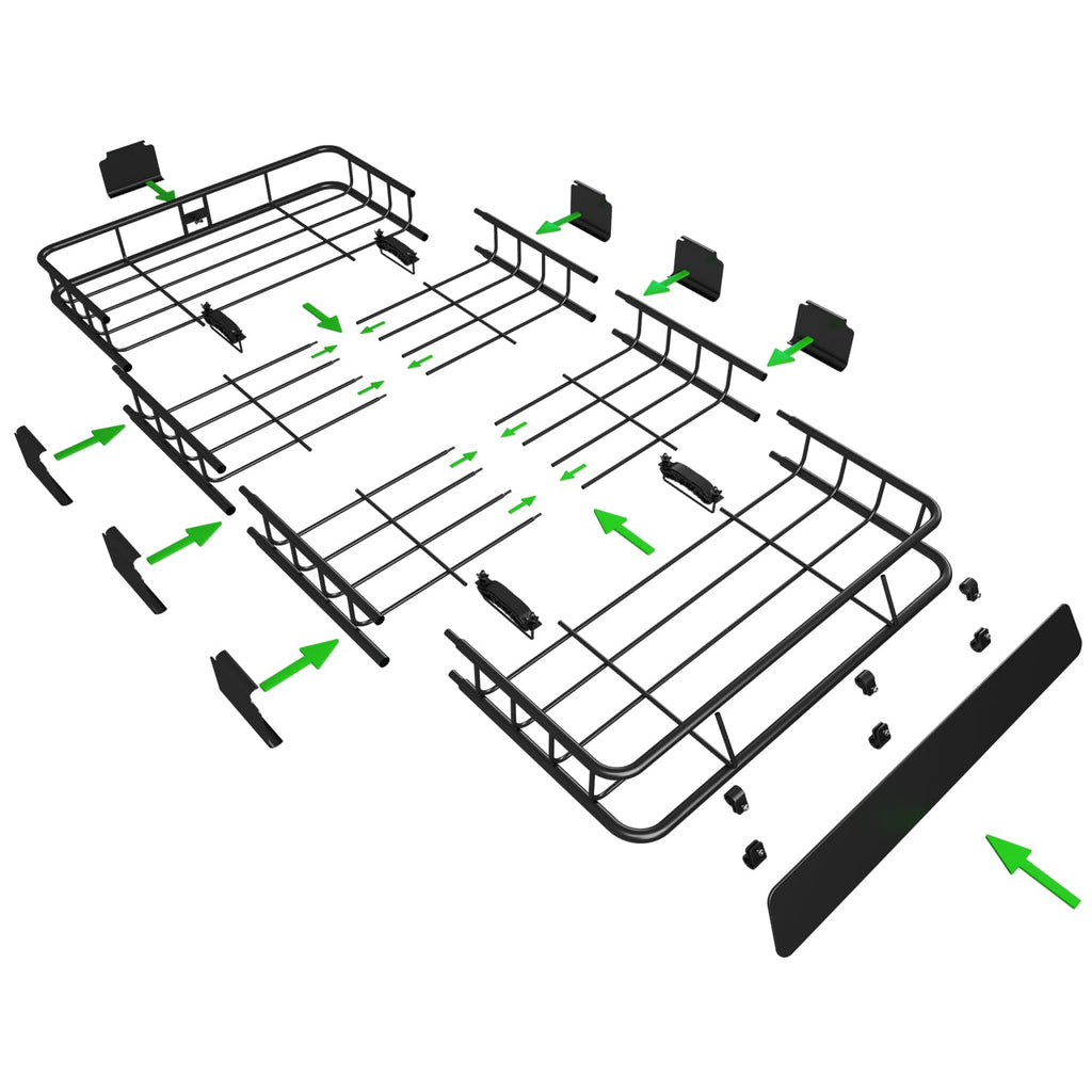 64" x 39" x 5" 200lb Heavy Duty Roof Rack Carrier Basket with Waterproof Bag J742675