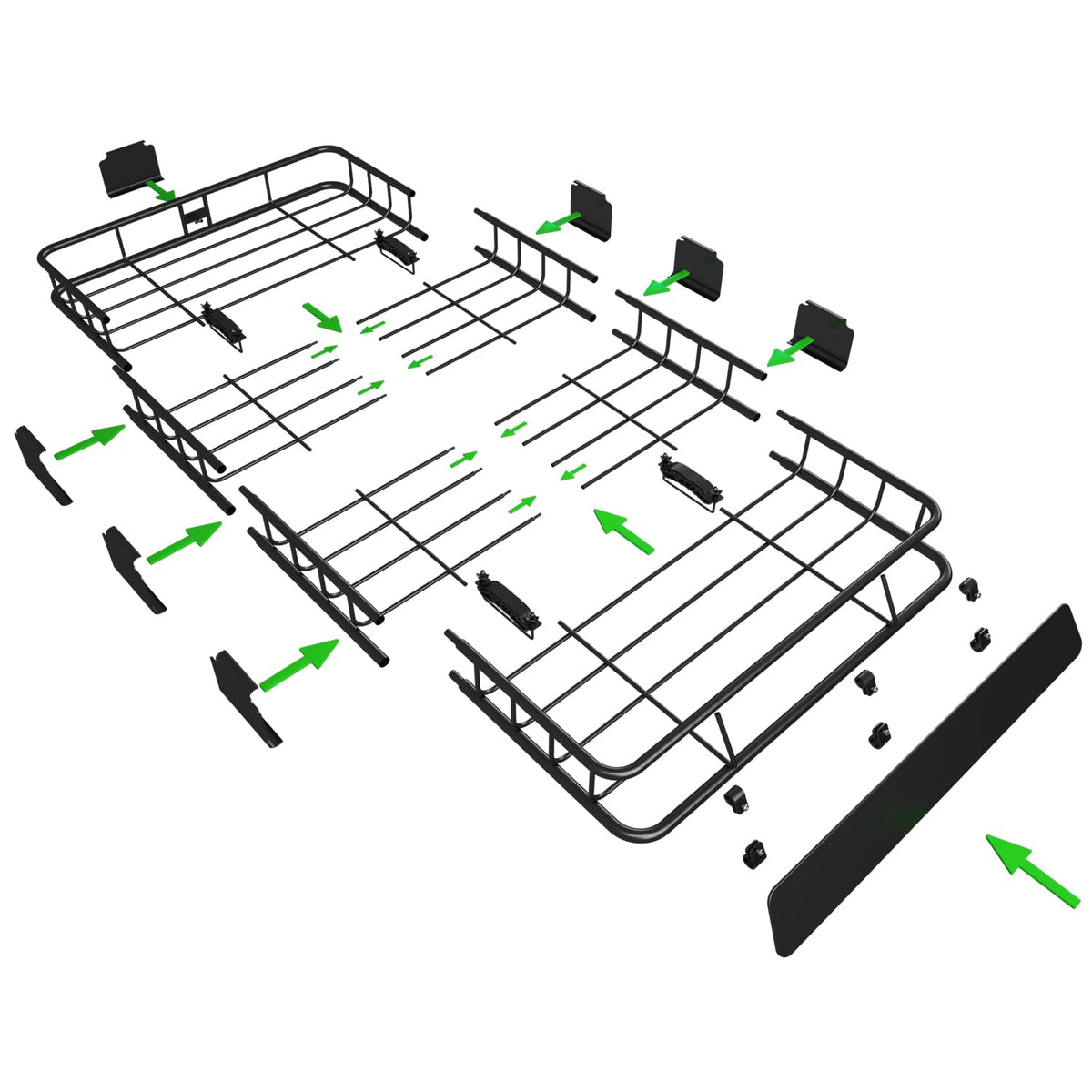 64" x 39" x 5" 200lb Heavy Duty Roof Rack Carrier Basket with Waterproof Bag J742675