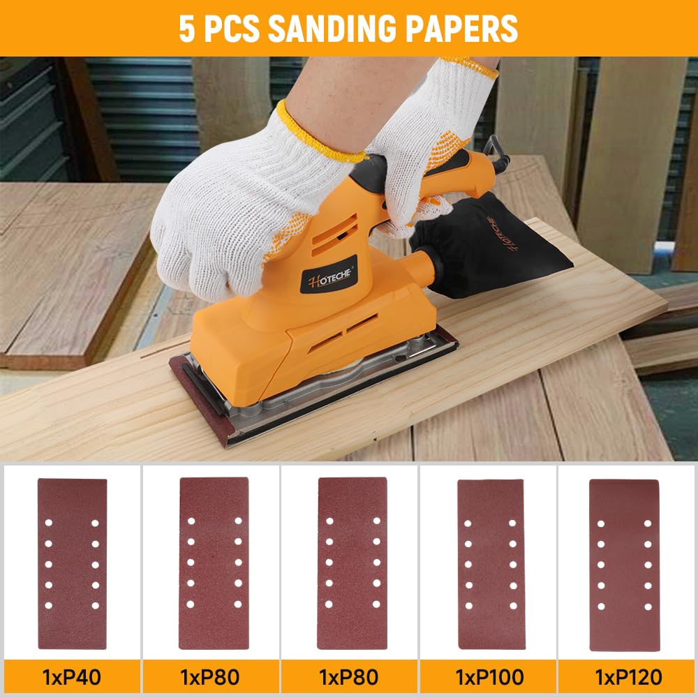 3.17 Amp Variable Speed Orbital Sander with Dust Bag I635