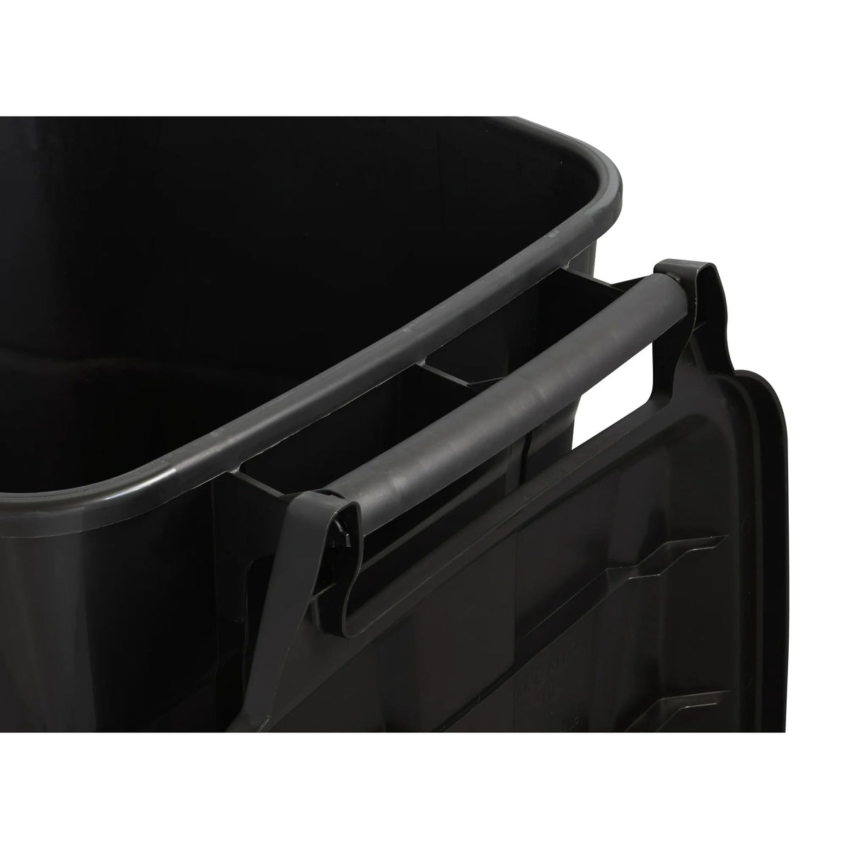Black 45 Gallon Wheeled Plastic Garbage Can with Lid J48187
