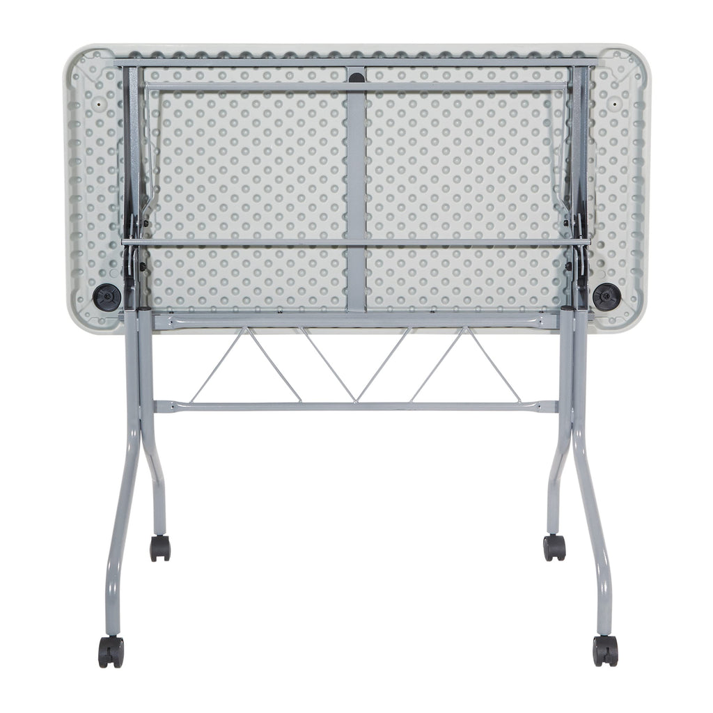 Light Gray Resin Multipurpose Flip Training Table with Locking Casters L1152