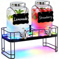 2 Pack 1 Gallon Glass Drink Dispensers with Stand C50401