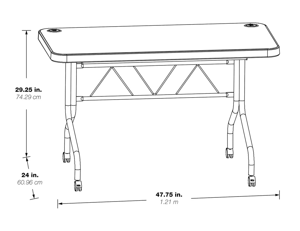 Light Gray Resin Multipurpose Flip Training Table with Locking Casters L1152