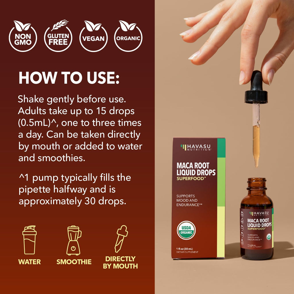 Organic Maca Root Liquid Unflavored 1fl oz V7369