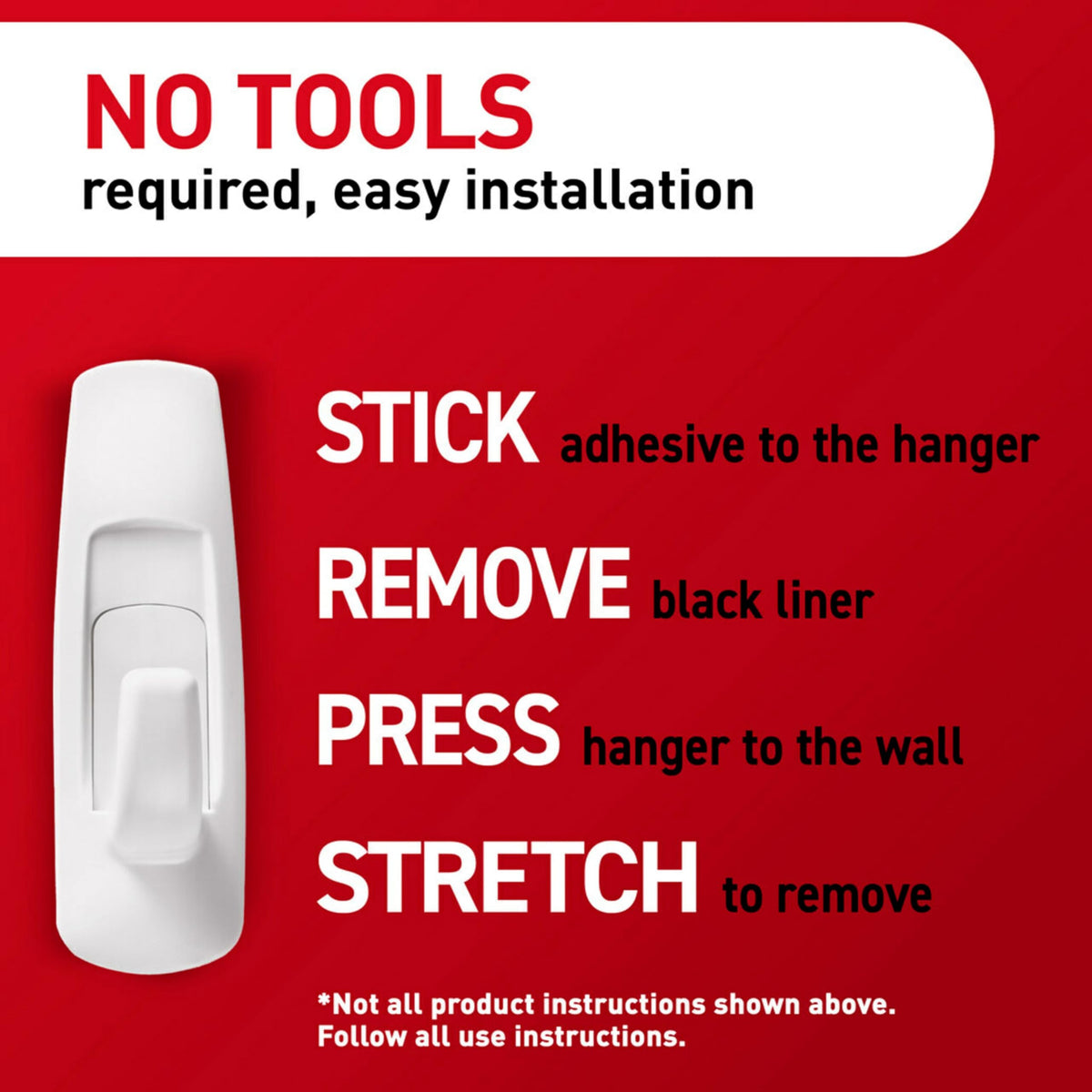 Large Utility Hooks, 7 Hooks, 12 Strips O6443