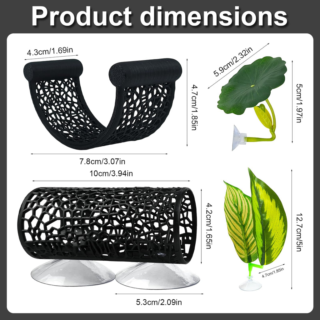 Betta Hammock Set, Fish Tank Decor, Fish Hammock & Hide Tunnel Betta Leaf Pad X179611