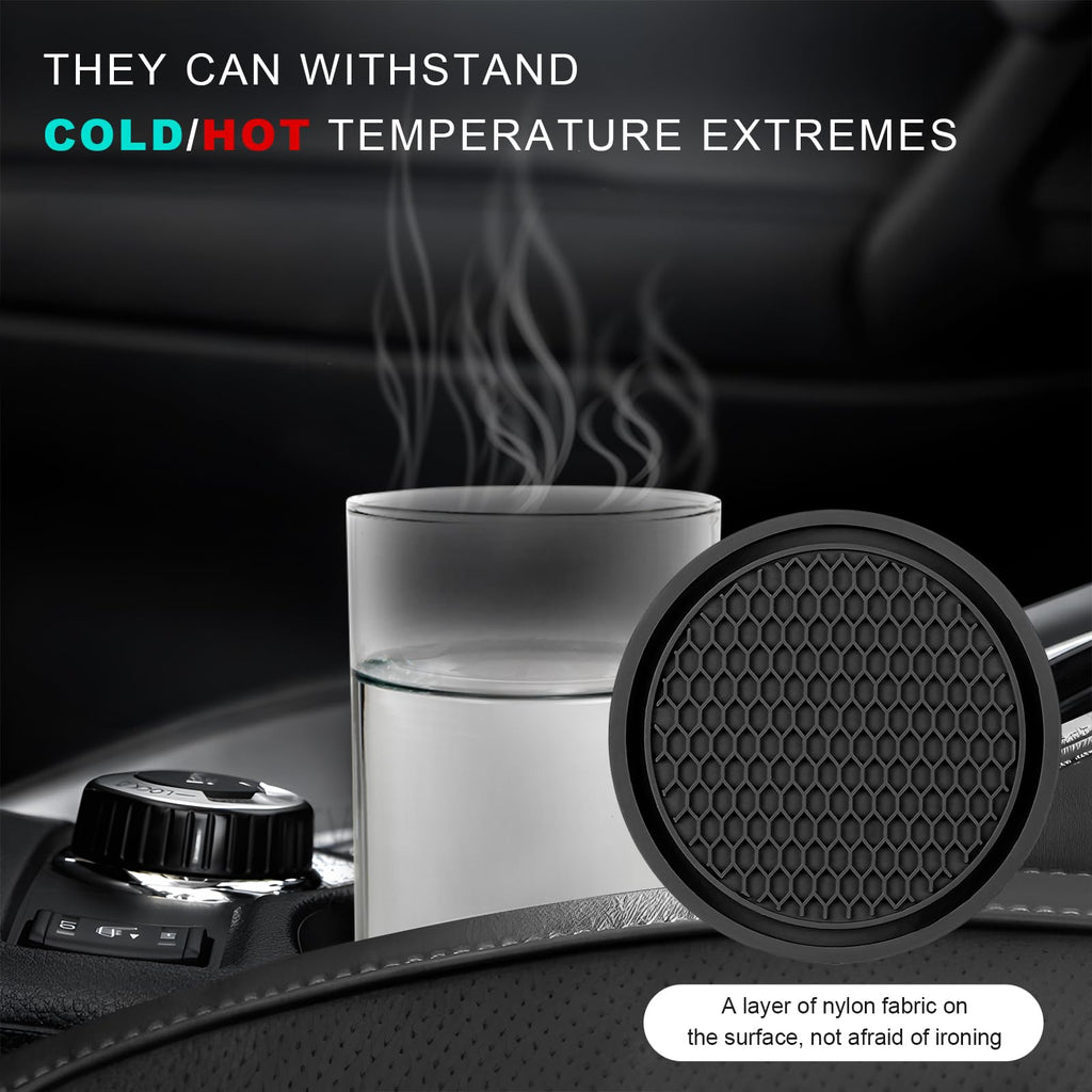 Black Non-Slip Silicone Car Cup Coasters G985278