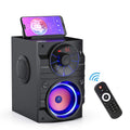 Portable Big Bluetooth Speakers with Light, Wireless with Subwoofer, FM Radio, LED Lights, EQ, Booming Bass, Bluetooth 4.2 Stereo Loud Outdoor/Indoor Retro, for Home, Camping, Travel, Black B7614