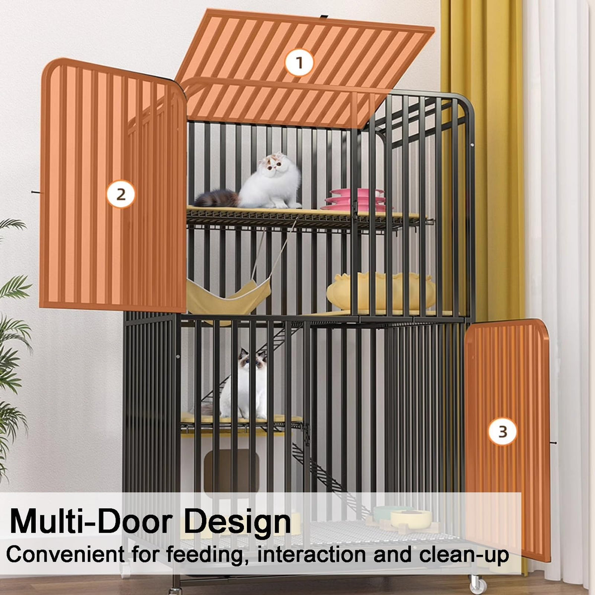 High Carbon Steel 4-Tier Cat Kennel L71127