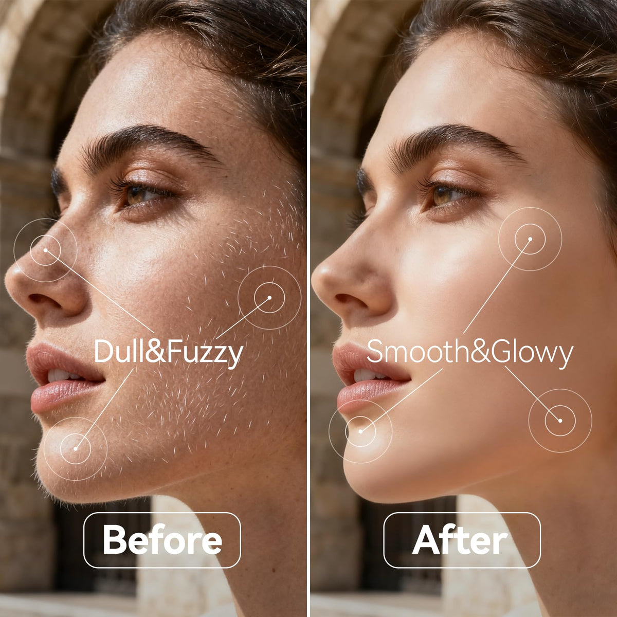 Pink Rechargeable Facial Razor with 8 Blades M717588
