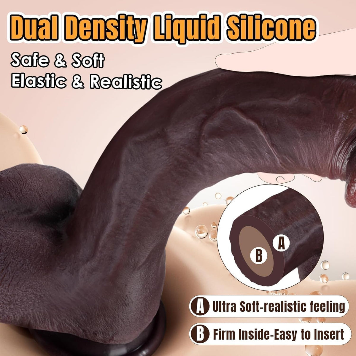 11 Inch Realistic Silicone Dildo with Suction Cup Y68438