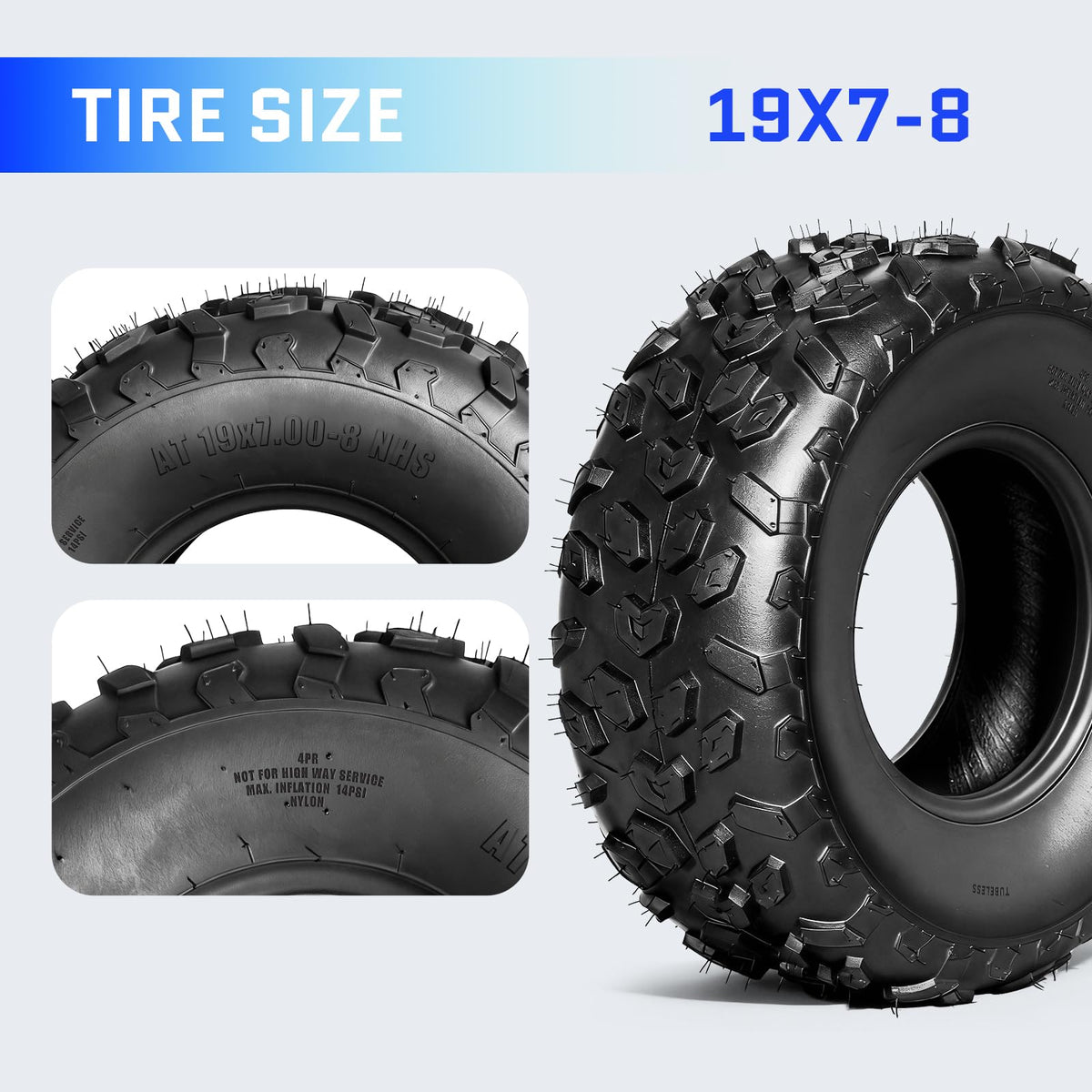 Set of 2 19x7-8 ATV/UTV Tires O873302