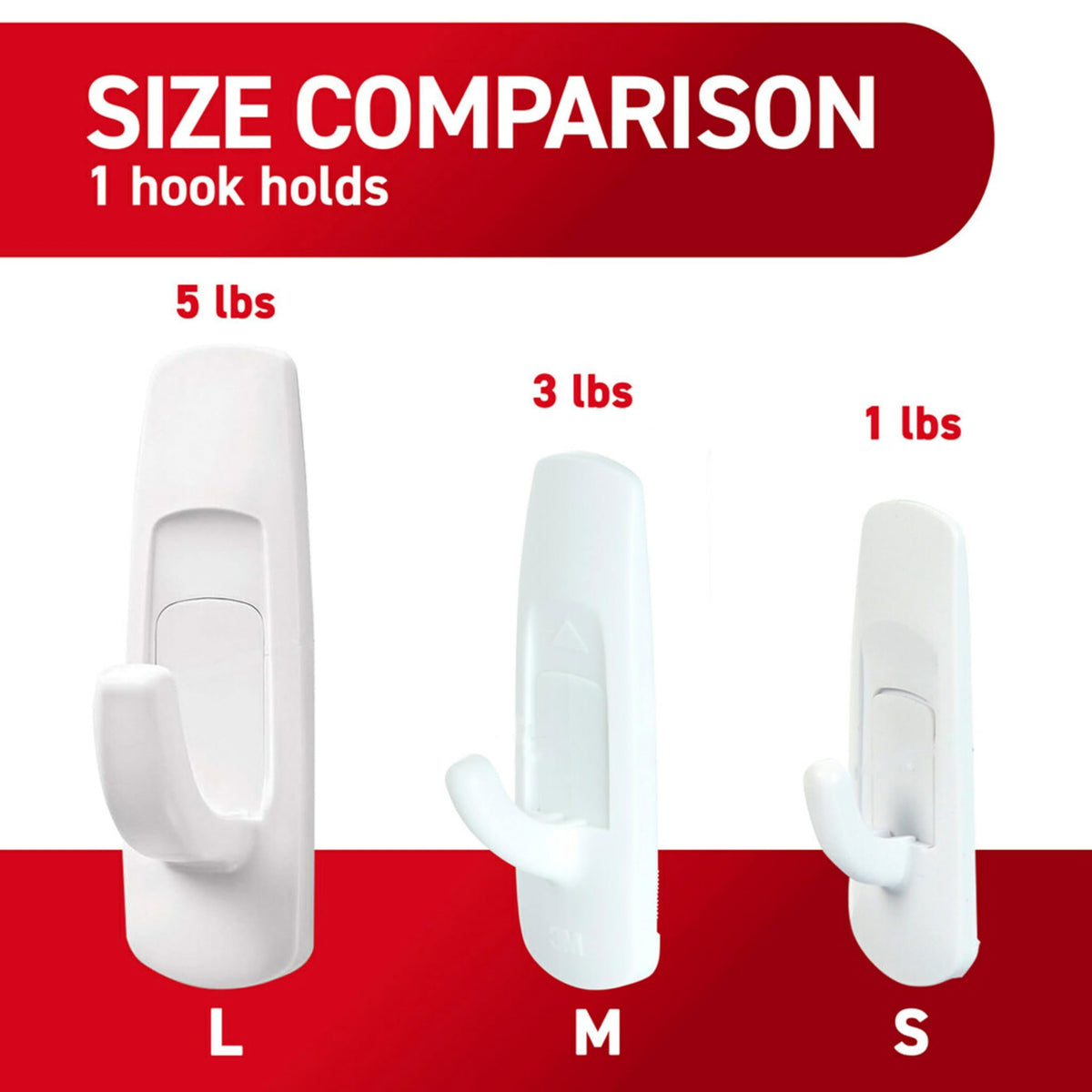 Large Utility Hooks, 7 Hooks, 12 Strips O6443