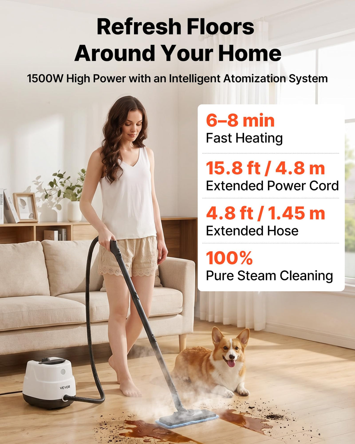 Portable Canister Steam Cleaner with 20 Accessories X18847