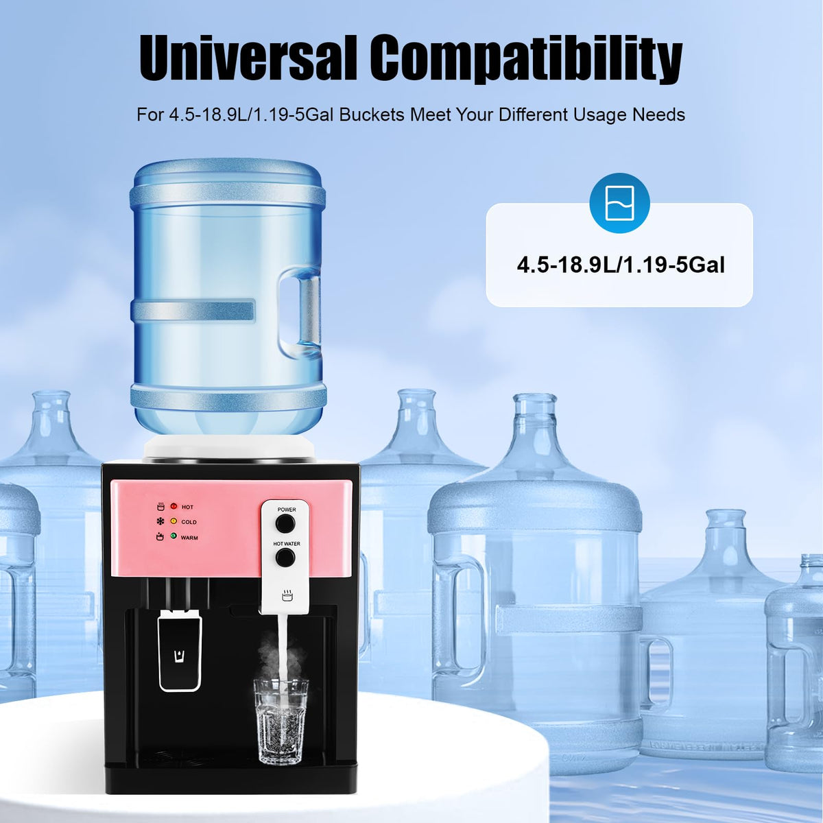 Top Loading Countertop Water Dispenser, 3 Temperature Setting S98376