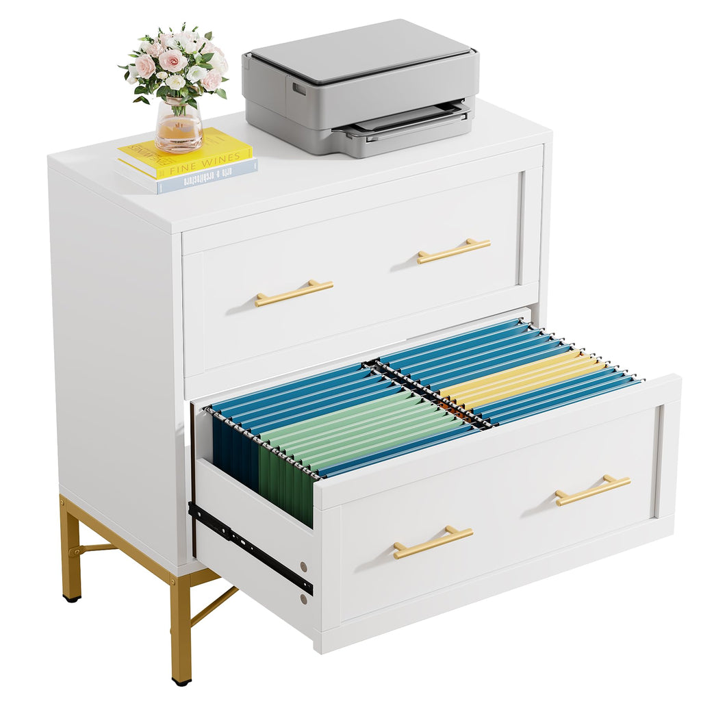 White 2 Drawer Wood File Cabinet K7890