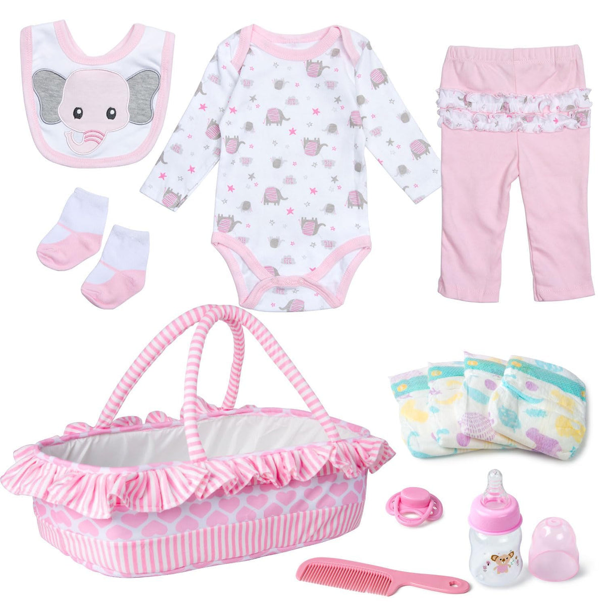 Reborn Baby Doll Clothes with Bassinet for 18-22 Inch Dolls G5588