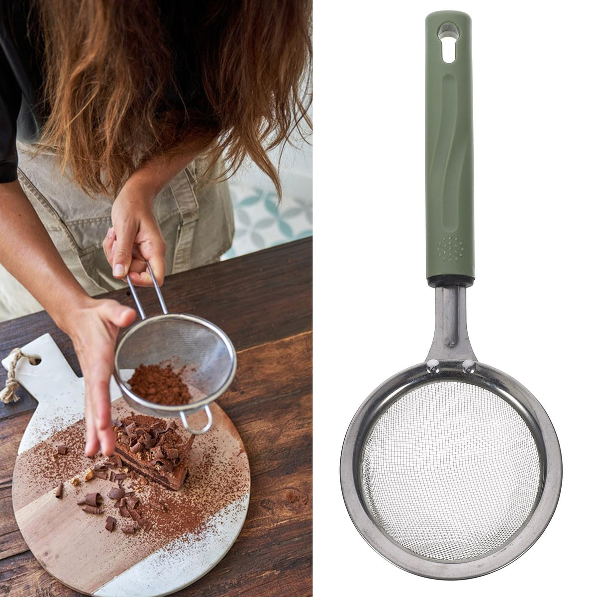 Stainless Steel Food Mesh Strainer with Handle M6216