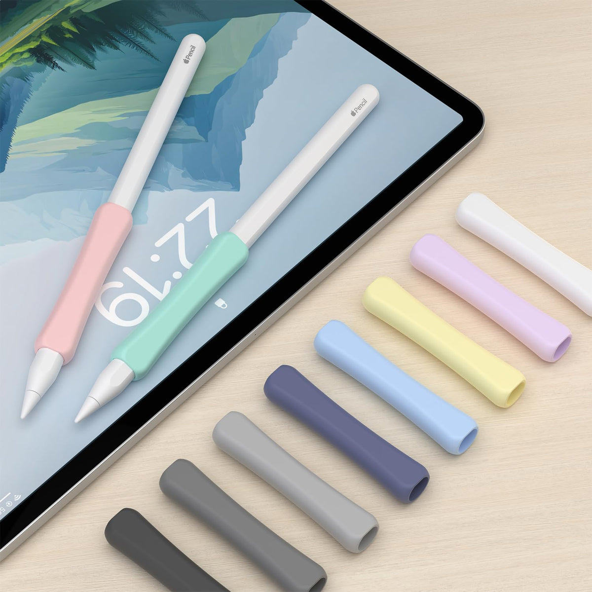 Silicone Grip Compatible with Apple Pencil 2nd Generation, USB-C & Pro (Purple/Pink/Yellow/Green) K909045