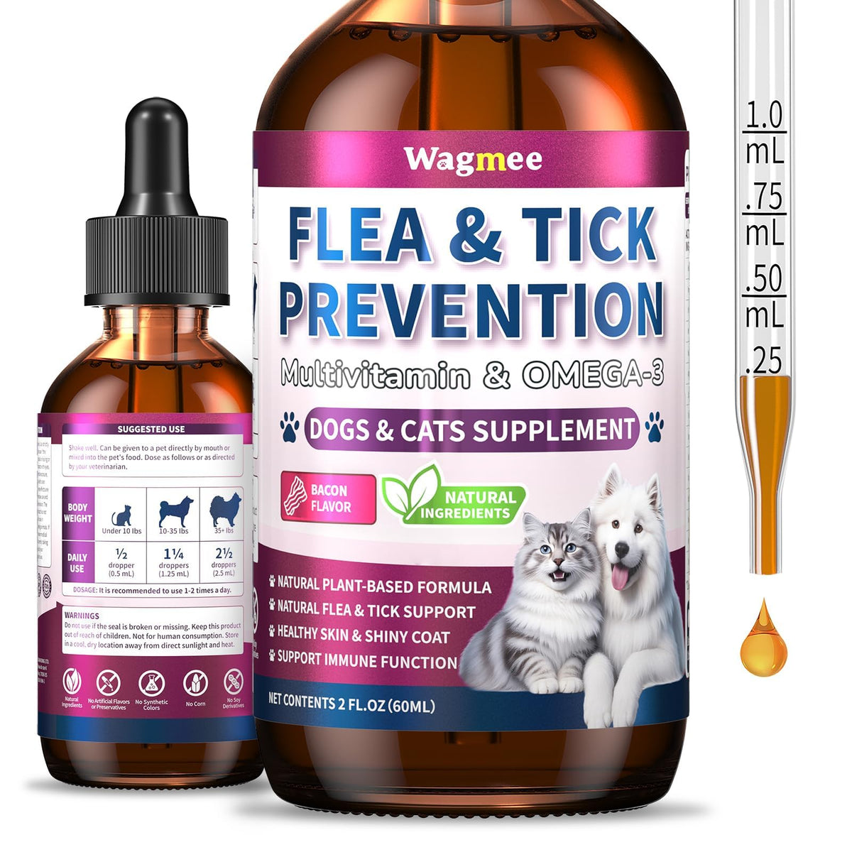 Flea and Tick Prevention for Cats & Dogs 60ml C639889