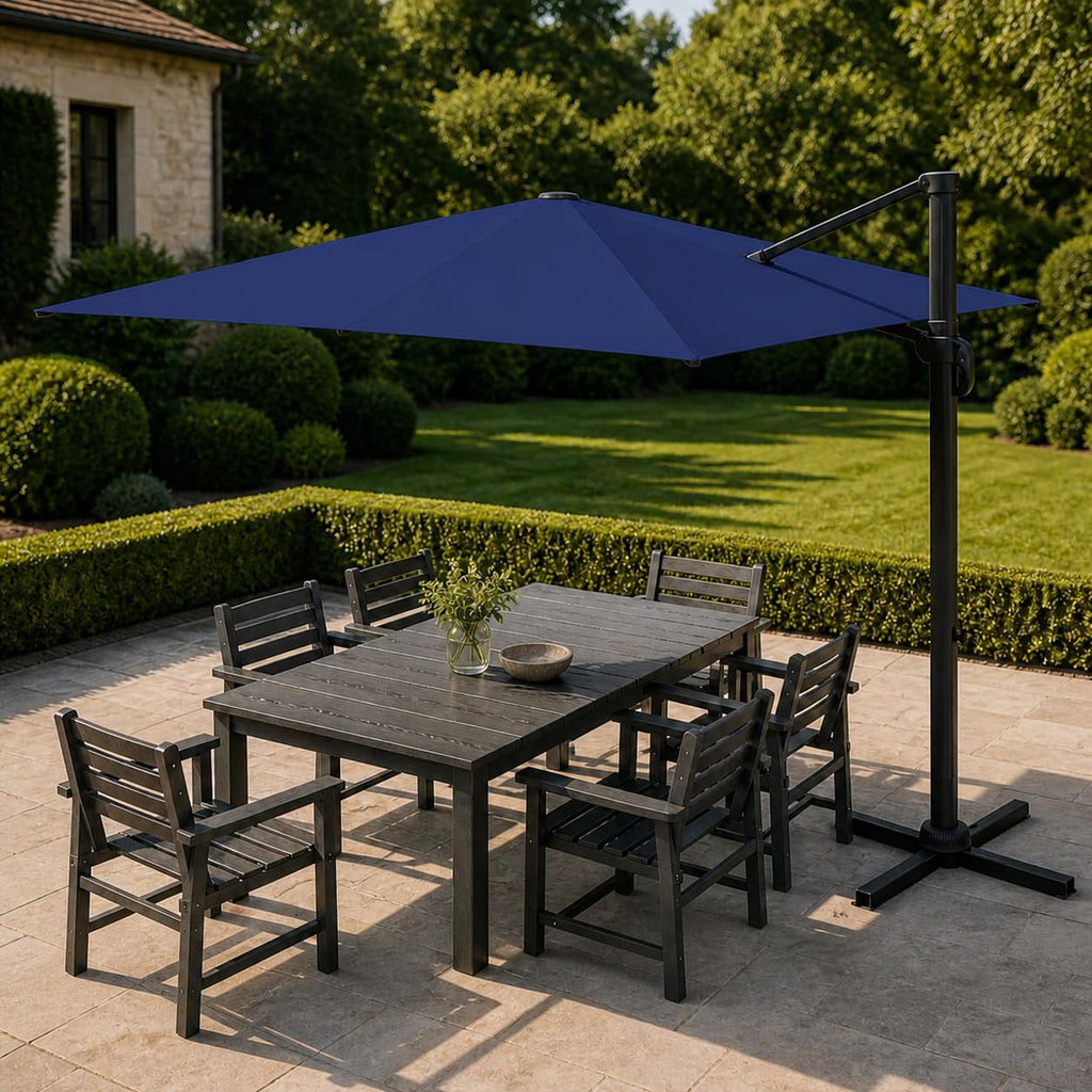 9' X 12' Aluminum Cantilever Patio Umbrella with 360-degree Rotation L2144