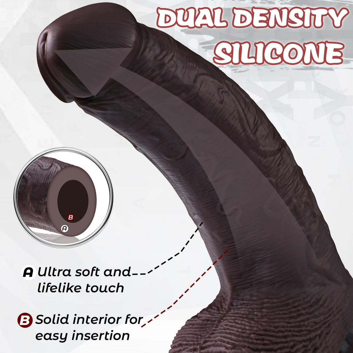 12 inch Black Silicone Dildo E891870