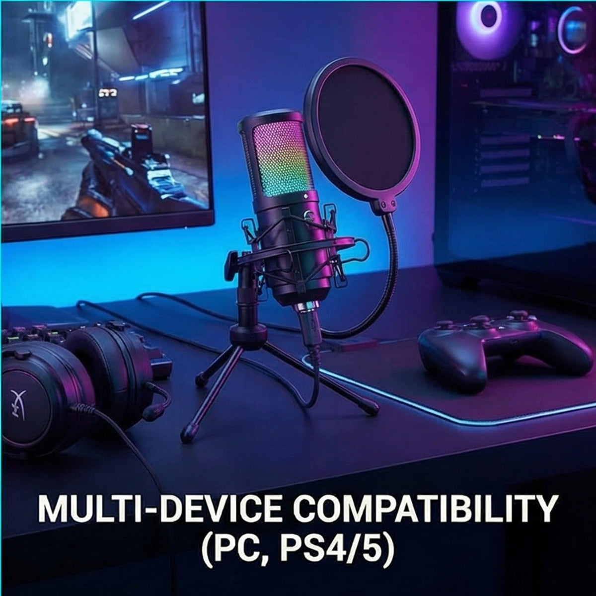 USB Condenser Gaming Mic with Shock Mount B510