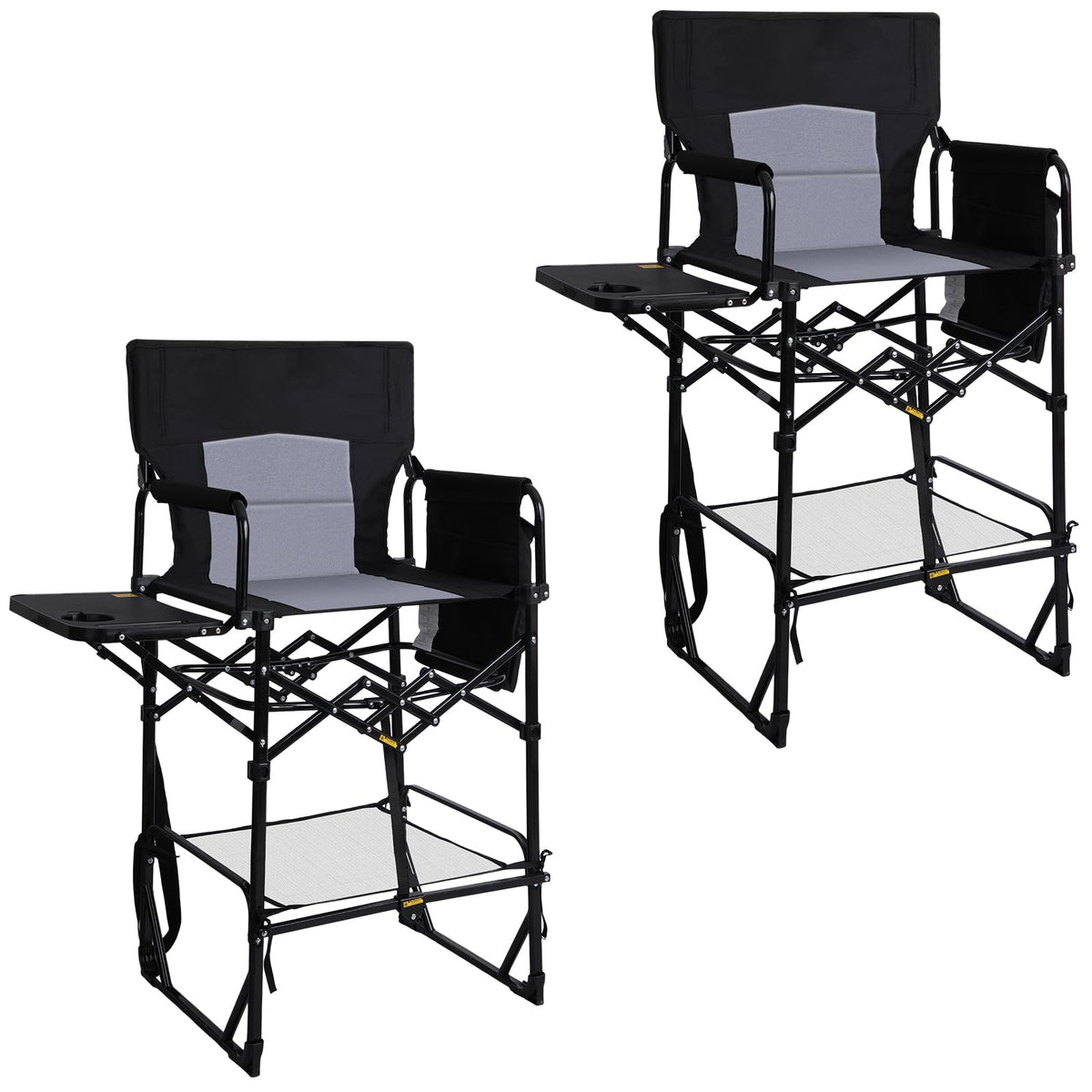 2 Pack Extra Tall Folding Camping Chair with Side Table K48045