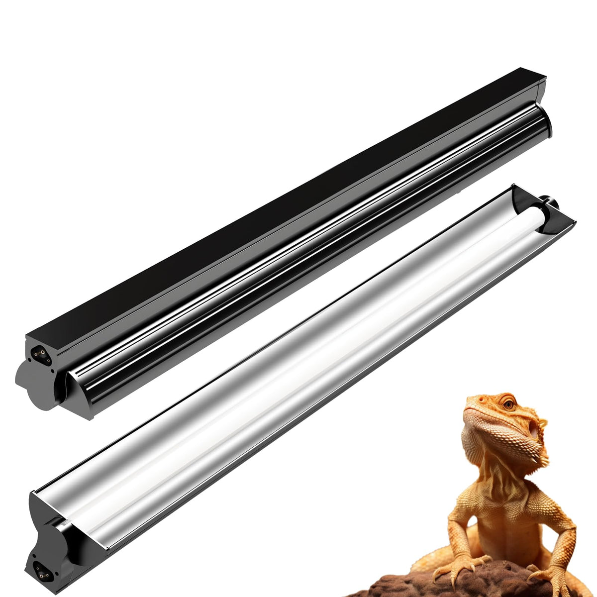 24W T5 UVB Reptile Light Fixture 22" with 2 Pack 24W UVB Bulbs Q8550