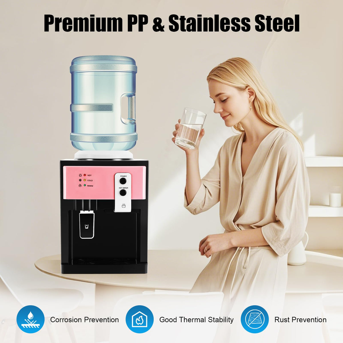 Top Loading Countertop Water Dispenser, 3 Temperature Setting S98376