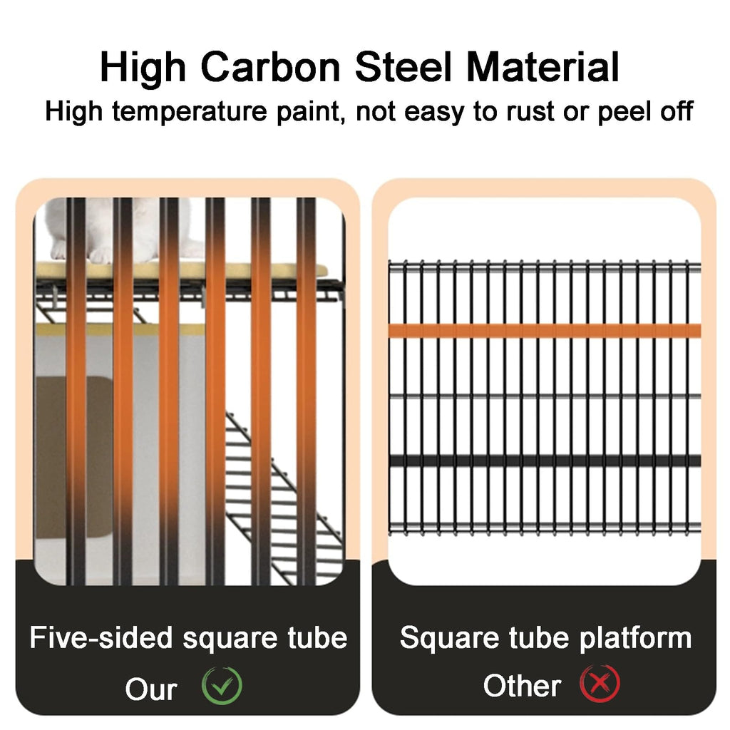 High Carbon Steel 4-Tier Cat Kennel L71127
