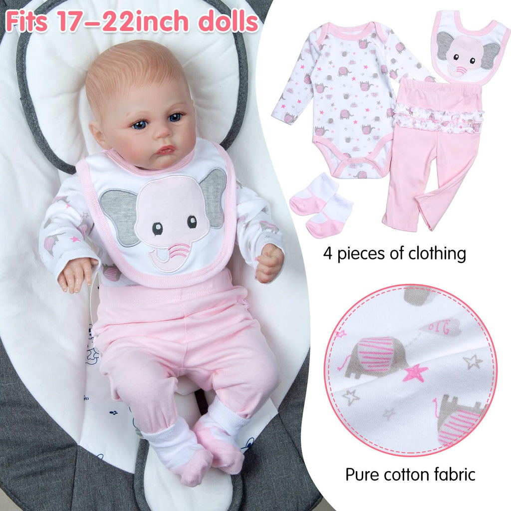 Reborn Baby Doll Clothes with Bassinet for 18-22 Inch Dolls G5588