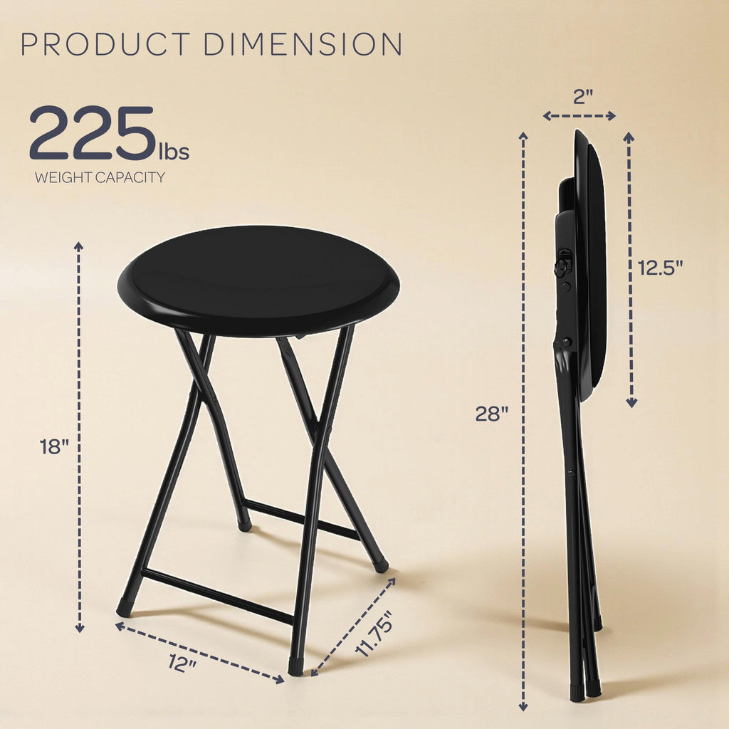 Black 18 Inch Portable Folding Stool F3005