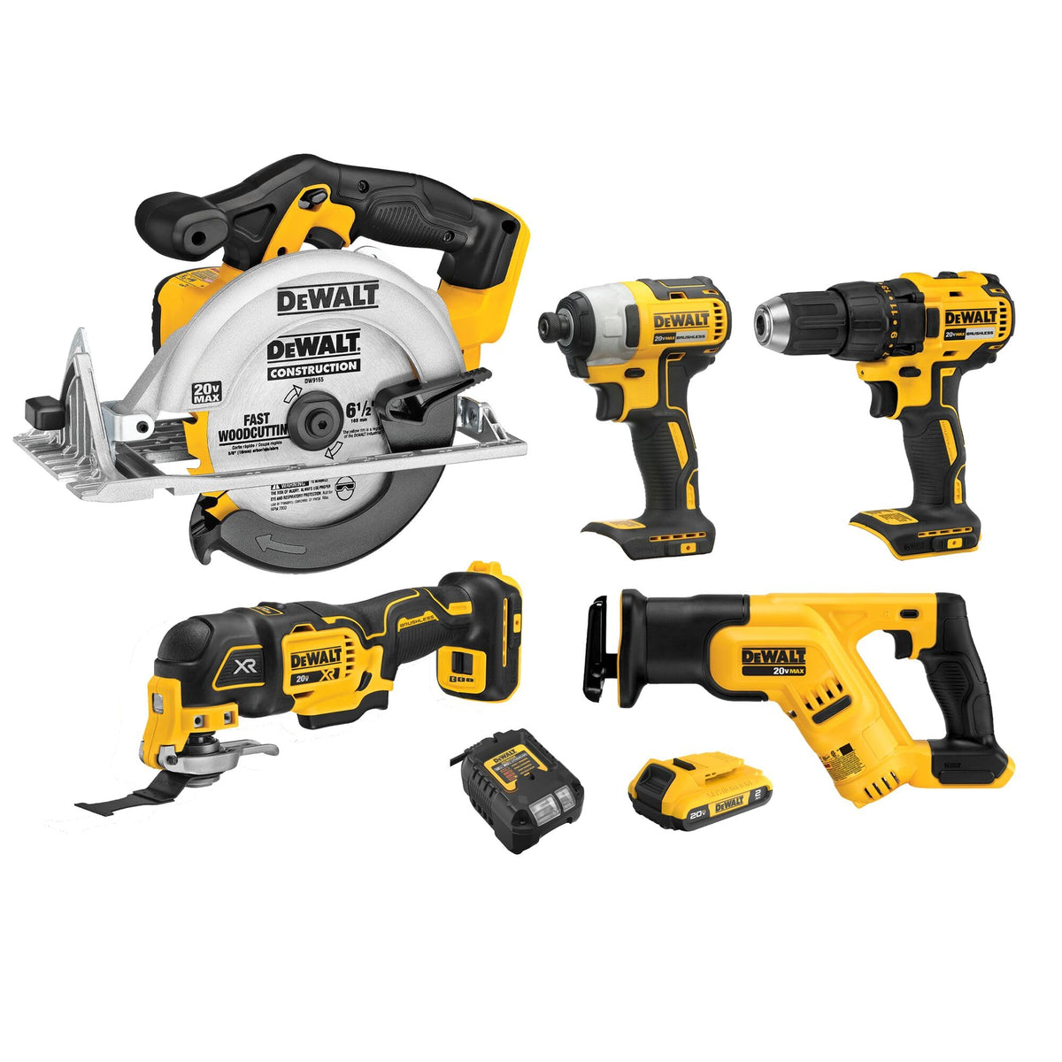 20V MAX 5-Tool Cordless Power Tools Combo Kit F848
