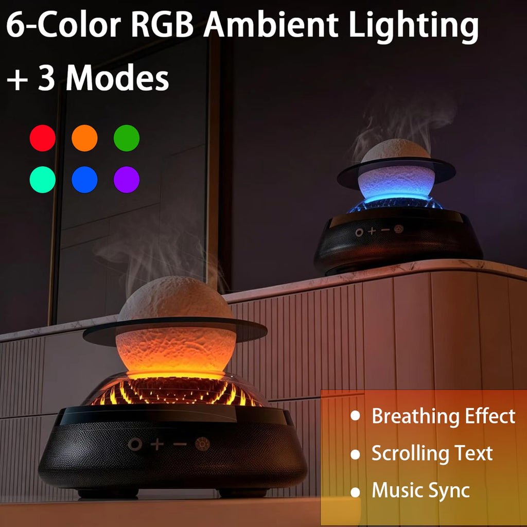 Black Portable Bluetooth Speaker with LED Night Light and Essential Oil Diffuser X25571