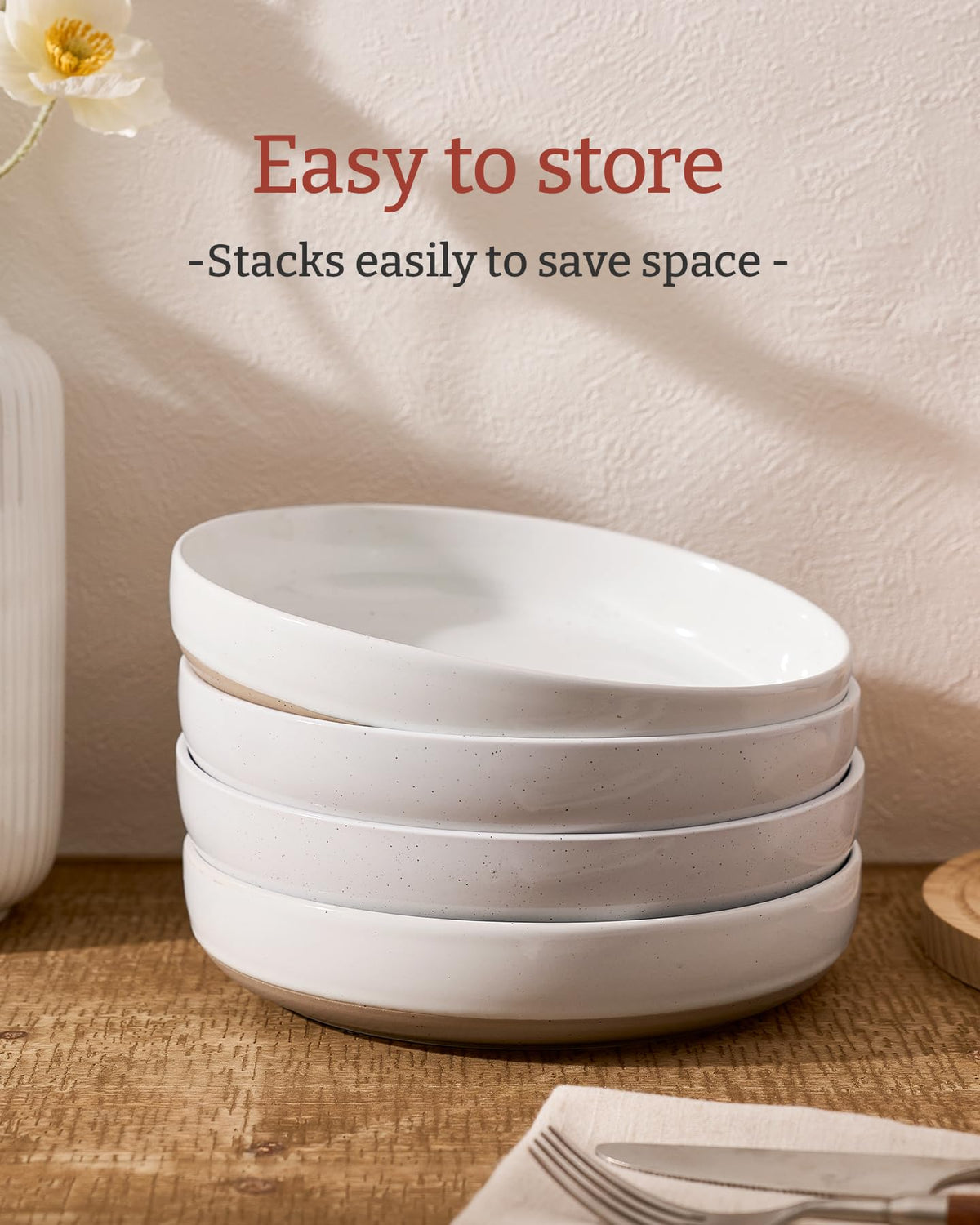 White 33 oz Pasta Bowls Set of 4 I7256