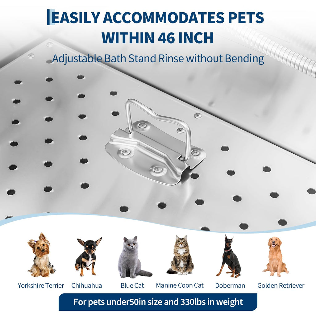 46 Inch Dog Washing Station with Walk-in Stair M3077
