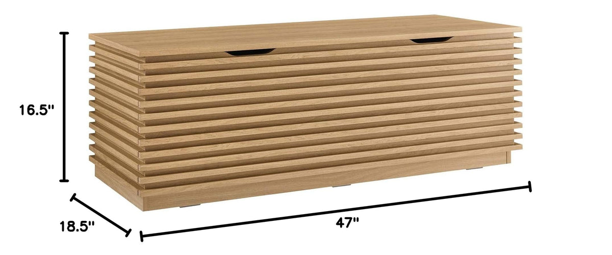 Oak Wood Grain Storage Bench W724