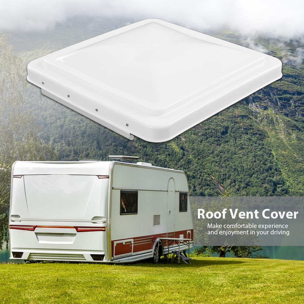 White 14" x 14" RV Roof Vent Cover 2 Pcs O645